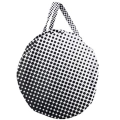 Background-wallpaper-texture-lines Dot Dots Black White Giant Round Zipper Tote by Hannah976