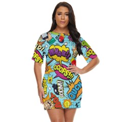 Comic Elements Colorful Seamless Pattern Just Threw It On Dress by Hannah976