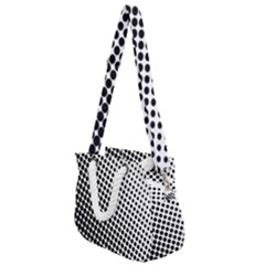 Background-wallpaper-texture-lines Dot Dots Black White Rope Handles Shoulder Strap Bag by Hannah976