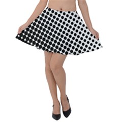 Background-wallpaper-texture-lines Dot Dots Black White Velvet Skater Skirt by Hannah976