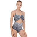 Background-wallpaper-texture-lines Dot Dots Black White Scallop Top Cut Out Swimsuit View1