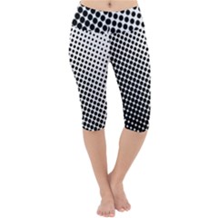 Background-wallpaper-texture-lines Dot Dots Black White Lightweight Velour Cropped Yoga Leggings by Hannah976