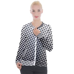 Background-wallpaper-texture-lines Dot Dots Black White Casual Zip Up Jacket by Hannah976