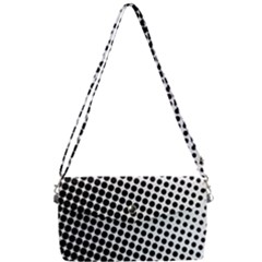 Background-wallpaper-texture-lines Dot Dots Black White Removable Strap Clutch Bag by Hannah976