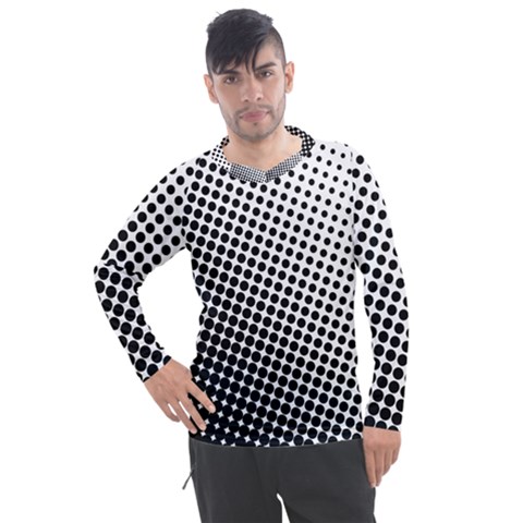 Background-wallpaper-texture-lines Dot Dots Black White Men s Pique Long Sleeve T-shirt by Hannah976