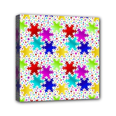 Snowflake Pattern Repeated Mini Canvas 6  X 6  (stretched) by Hannah976