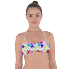 Snowflake Pattern Repeated Tie Back Bikini Top by Hannah976