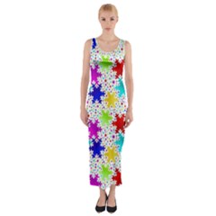 Snowflake Pattern Repeated Fitted Maxi Dress by Hannah976