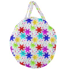 Snowflake Pattern Repeated Giant Round Zipper Tote by Hannah976