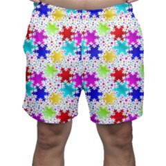 Snowflake Pattern Repeated Men s Shorts by Hannah976