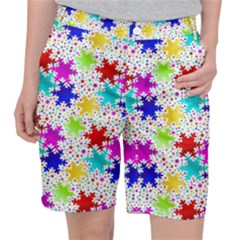 Snowflake Pattern Repeated Women s Pocket Shorts by Hannah976