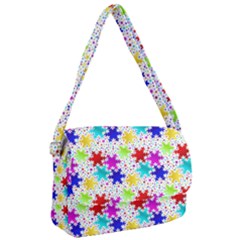 Snowflake Pattern Repeated Courier Bag by Hannah976