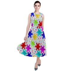 Snowflake Pattern Repeated Round Neck Boho Dress by Hannah976