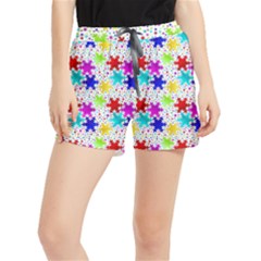 Snowflake Pattern Repeated Women s Runner Shorts by Hannah976