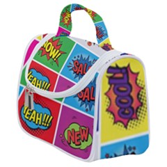 Pop Art Comic Vector Speech Cartoon Bubbles Popart Style With Humor Text Boom Bang Bubbling Expressi Satchel Handbag by Hannah976