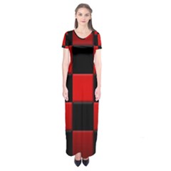 Black And Red Backgrounds- Short Sleeve Maxi Dress by Hannah976