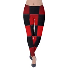 Black And Red Backgrounds- Velvet Leggings