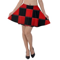 Black And Red Backgrounds- Velvet Skater Skirt by Hannah976