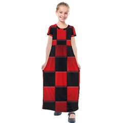 Black And Red Backgrounds- Kids  Short Sleeve Maxi Dress by Hannah976