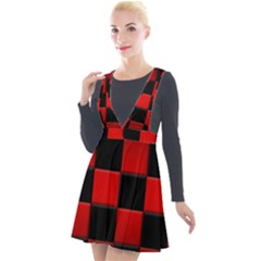 Black And Red Backgrounds- Plunge Pinafore Velour Dress by Hannah976