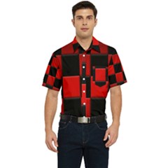 Black And Red Backgrounds- Men s Short Sleeve Pocket Shirt  by Hannah976