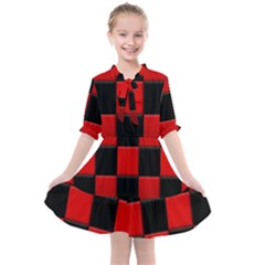 Black And Red Backgrounds- Kids  All Frills Chiffon Dress by Hannah976