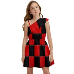 Black And Red Backgrounds- Kids  One Shoulder Party Dress by Hannah976