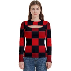 Black And Red Backgrounds- Women s Cut Out Long Sleeve T-shirt by Hannah976