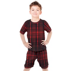 Black And Red Backgrounds Kids  T-shirt And Shorts Set by Hannah976