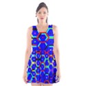 Blue Bee Hive Pattern Scoop Neck Skater Dress View1