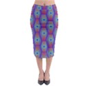 Red Blue Bee Hive Pattern Midi Pencil Skirt View1