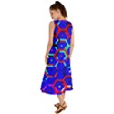 Blue Bee Hive Pattern Summer Maxi Dress View2