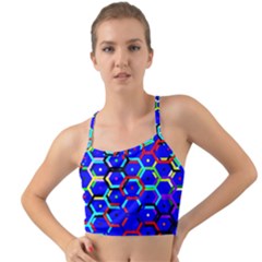 Blue Bee Hive Pattern Mini Tank Bikini Top by Hannah976