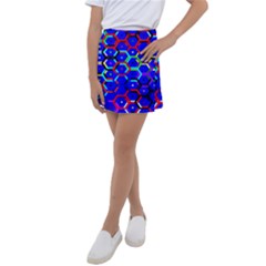 Blue Bee Hive Pattern Kids  Tennis Skirt by Hannah976