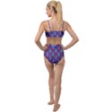 Red Blue Bee Hive Pattern Tied Up Two Piece Swimsuit View2