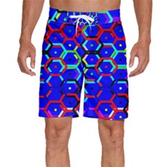 Blue Bee Hive Pattern Men s Beach Shorts by Hannah976