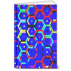 Blue Bee Hive Pattern 8  X 10  Hardcover Notebook