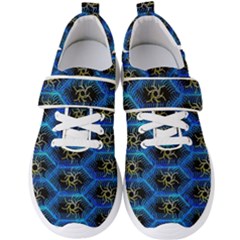 Blue Bee Hive Pattern Men s Velcro Strap Shoes by Hannah976