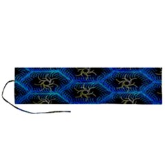 Blue Bee Hive Pattern Roll Up Canvas Pencil Holder (l) by Hannah976