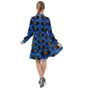 Blue Bee Hive Pattern All Frills Chiffon Dress View2