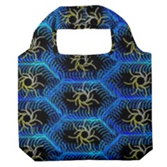 Blue Bee Hive Pattern Premium Foldable Grocery Recycle Bag by Hannah976