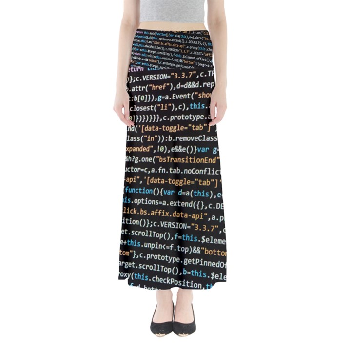 Close Up Code Coding Computer Full Length Maxi Skirt