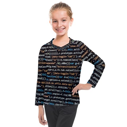 Close Up Code Coding Computer Kids  Long Mesh T-shirt by Hannah976