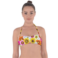 Flowers Blossom Bloom Nature Plant Tie Back Bikini Top by Hannah976