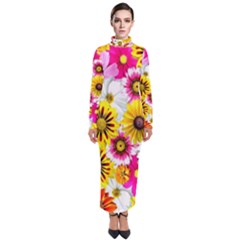 Flowers Blossom Bloom Nature Plant Turtleneck Maxi Dress by Hannah976