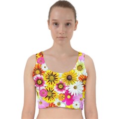 Flowers Blossom Bloom Nature Plant Velvet Racer Back Crop Top by Hannah976