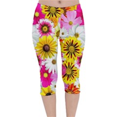 Flowers Blossom Bloom Nature Plant Velvet Capri Leggings  by Hannah976