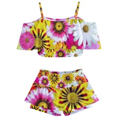 Flowers Blossom Bloom Nature Plant Kids  Off Shoulder Skirt Bikini by Hannah976