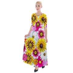 Flowers Blossom Bloom Nature Plant Half Sleeves Maxi Dress by Hannah976