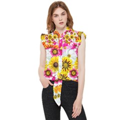 Flowers Blossom Bloom Nature Plant Frill Detail Shirt by Hannah976